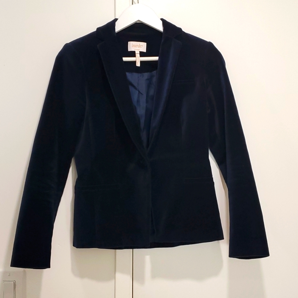 Laundry Navy Blue Velvet Jacket